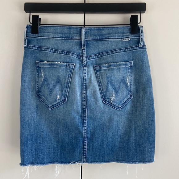 Mother The Sacred Slit Mini Denim Skirt in Where There's Smoke - Picture 12 of 14